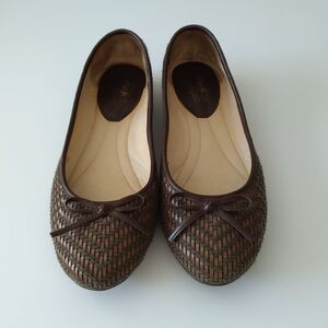 Coach and Four Brown Woven Flats